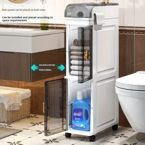 1PC Multi-Layer Shower Storage Rack, Ultra-Thin Bathroom & Kitchen Cabinet