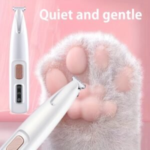 Quiet LED Electric Pet Nail Clippers - USB/Battery Powered, Low Noise Trimmer for Dogs, Cats, Puppies & Kittens, with Laser Guide & Durable Design