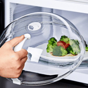 Clear Microwave Splatter Cover with Steam Vent – Transparent, Reusable, Heat-Resistant Food Plate Lid, Oil-Proof & Dishwasher Safe (Perfect Christmas Gift)