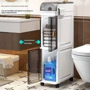 1PC Multi-Layer Shower Storage Rack, Ultra-Thin Bathroom & Kitchen Cabinet