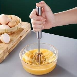 Stainless Steel Multifunctional Egg Beater and Milk Frother - Manual Handheld Whisk Mixer for Baking, Eggs, and Cream - Essential Kitchen Gadge