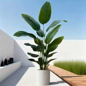 Modern Faux Banana Leaf Plant for Indoor Decor
