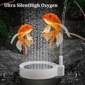 Silent Aquarium Air Stone Diffuser Kit - Quiet Bubbler with Connectors, Check Valve & Disc (Pump Not Included) for Small Tanks - Easy Setup