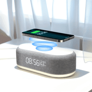 Desktop Clock Alarm Clock Wireless Charging Night Light Table Lamp Thermometer Mobile Phone Three-in-One Wireless Charger