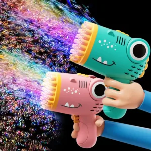 40-Hole Mega Dinosaur Bubble Gun 🦖 | Electric Handheld Bubble Blower for Parties & Weddings ✨