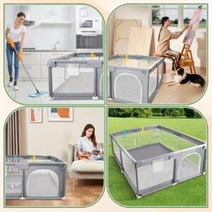 Large 4-Sided "Little House" Playpen (127x127cm) 🏠👶