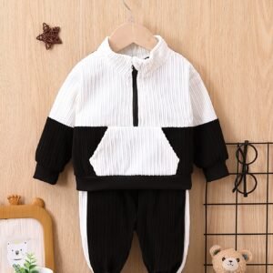 Baby Boys’ Plush-Padded Winter Hooded Jumpsuit